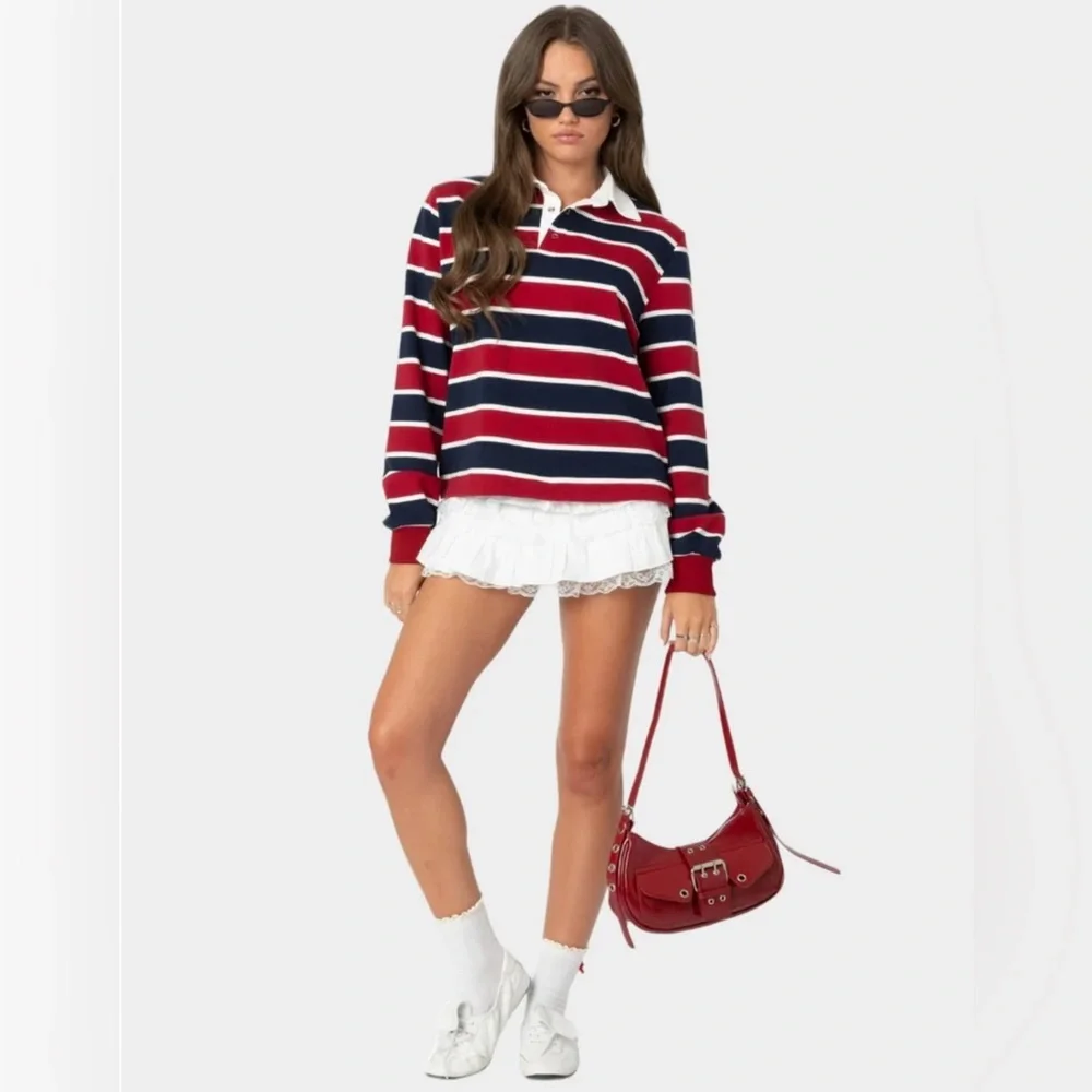 White Ruffled Mini Skort - Picture 2 of 4